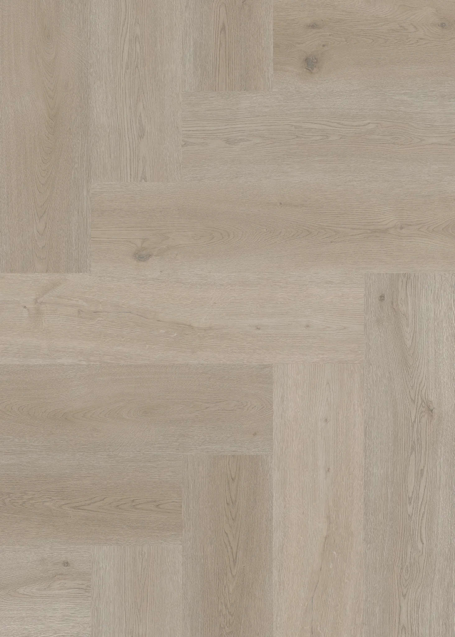 Light oak wood look luxury vinyl plank flooring in a herringbone pattern