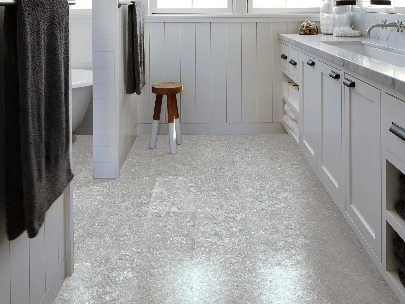 Iron flooring, shown in a room