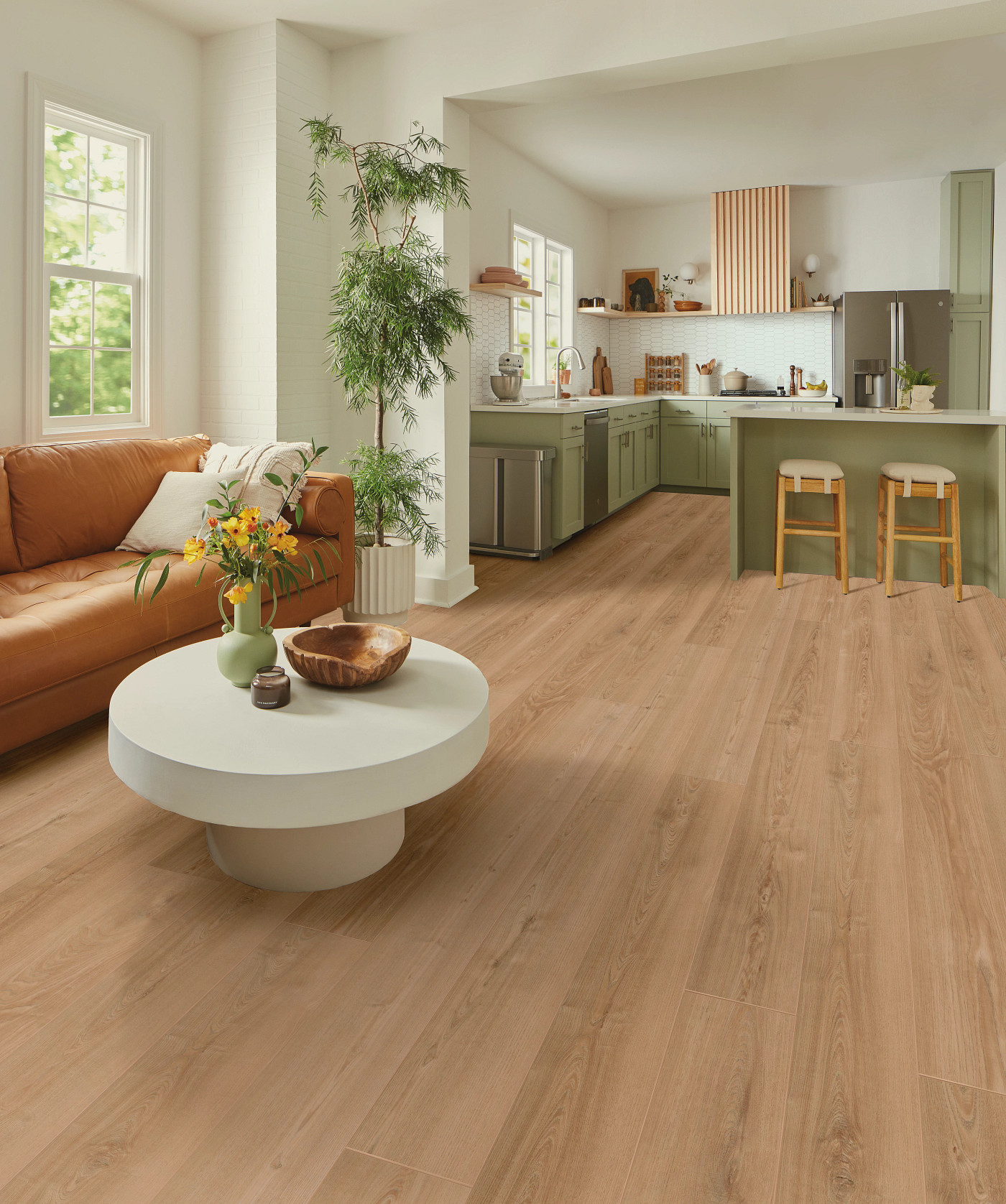 Antique Chestnut flooring, shown in a room