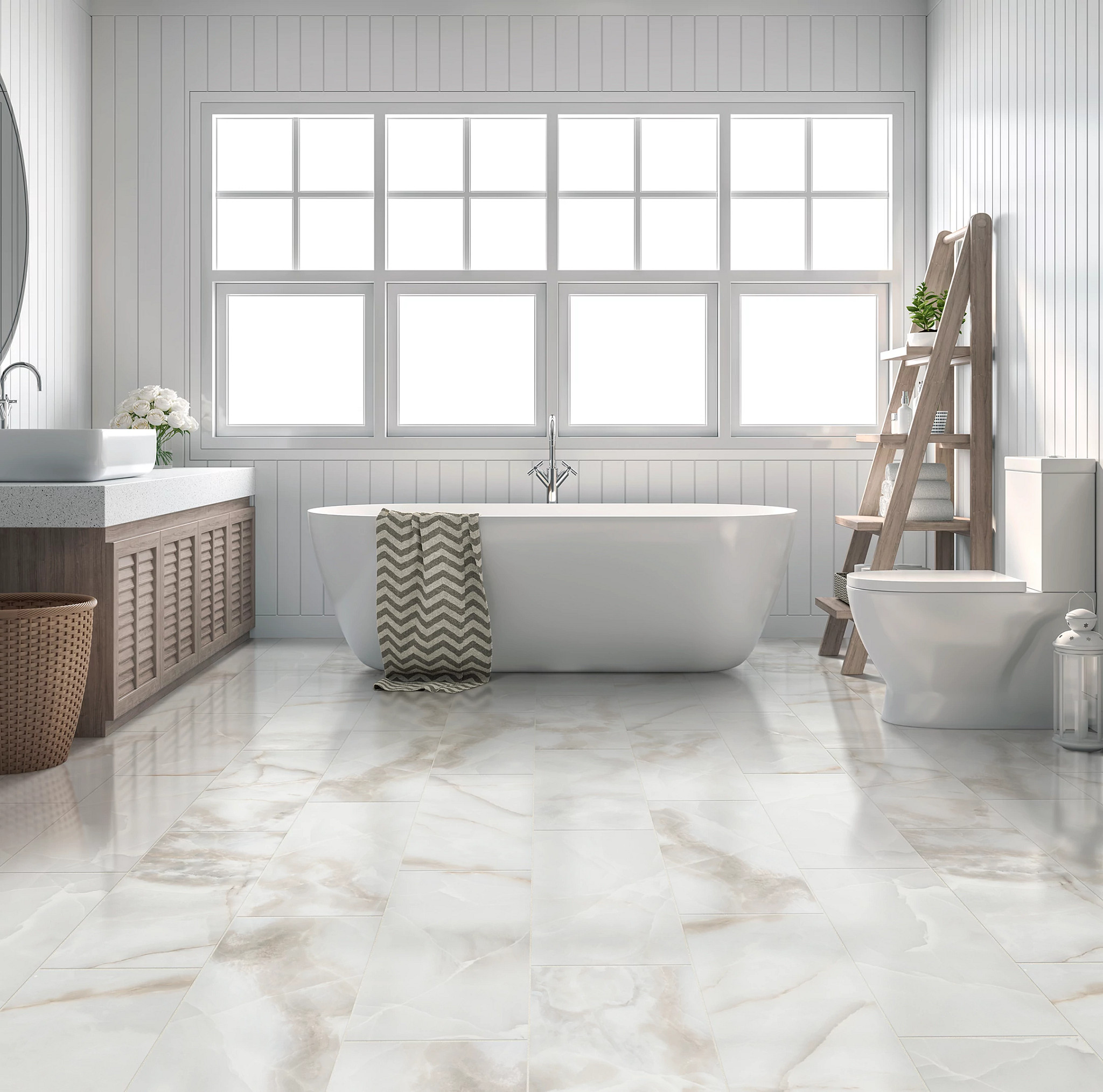 GEMSTONE 12X24 POLISHED WHITE ROOM