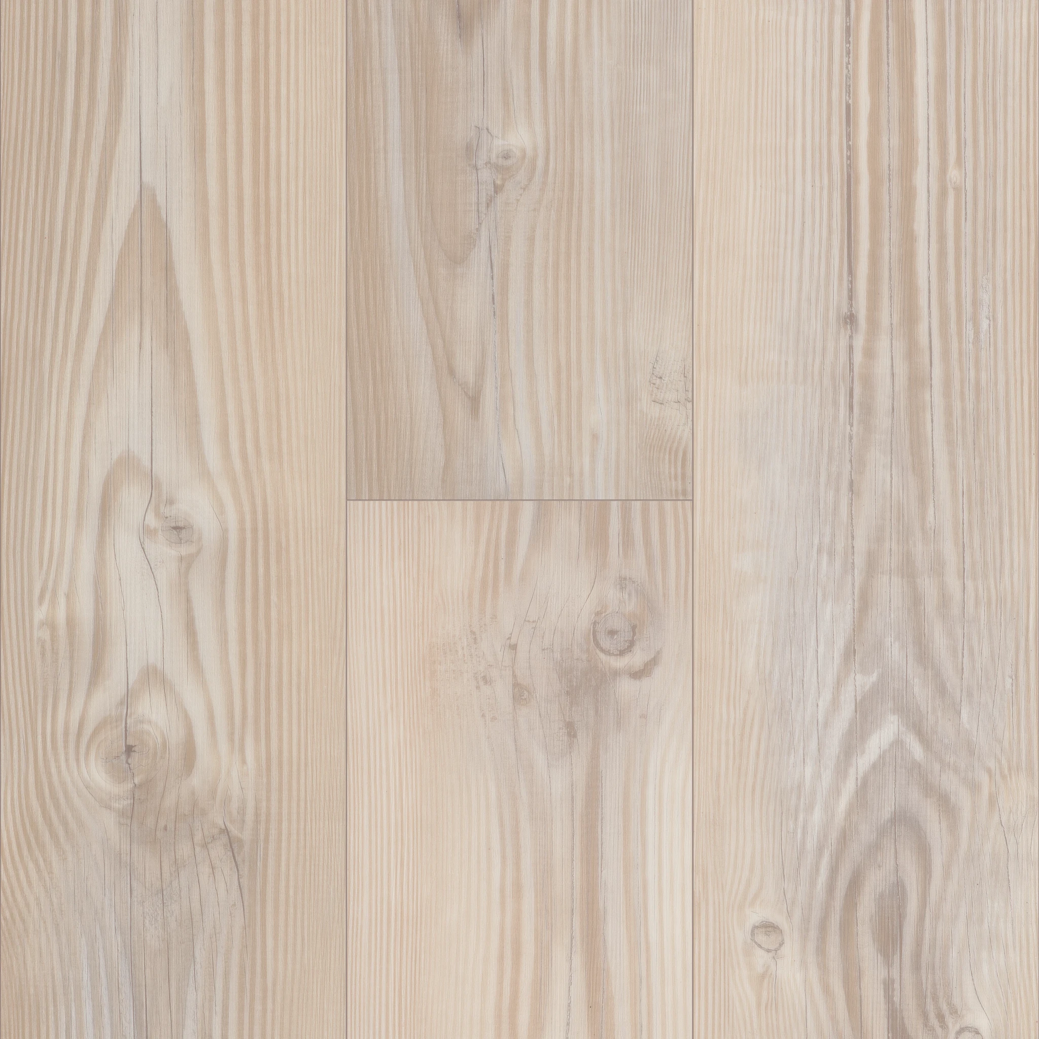 Light wood look luxury vinyl plank flooring with natural grain patterns in beige and cream tones