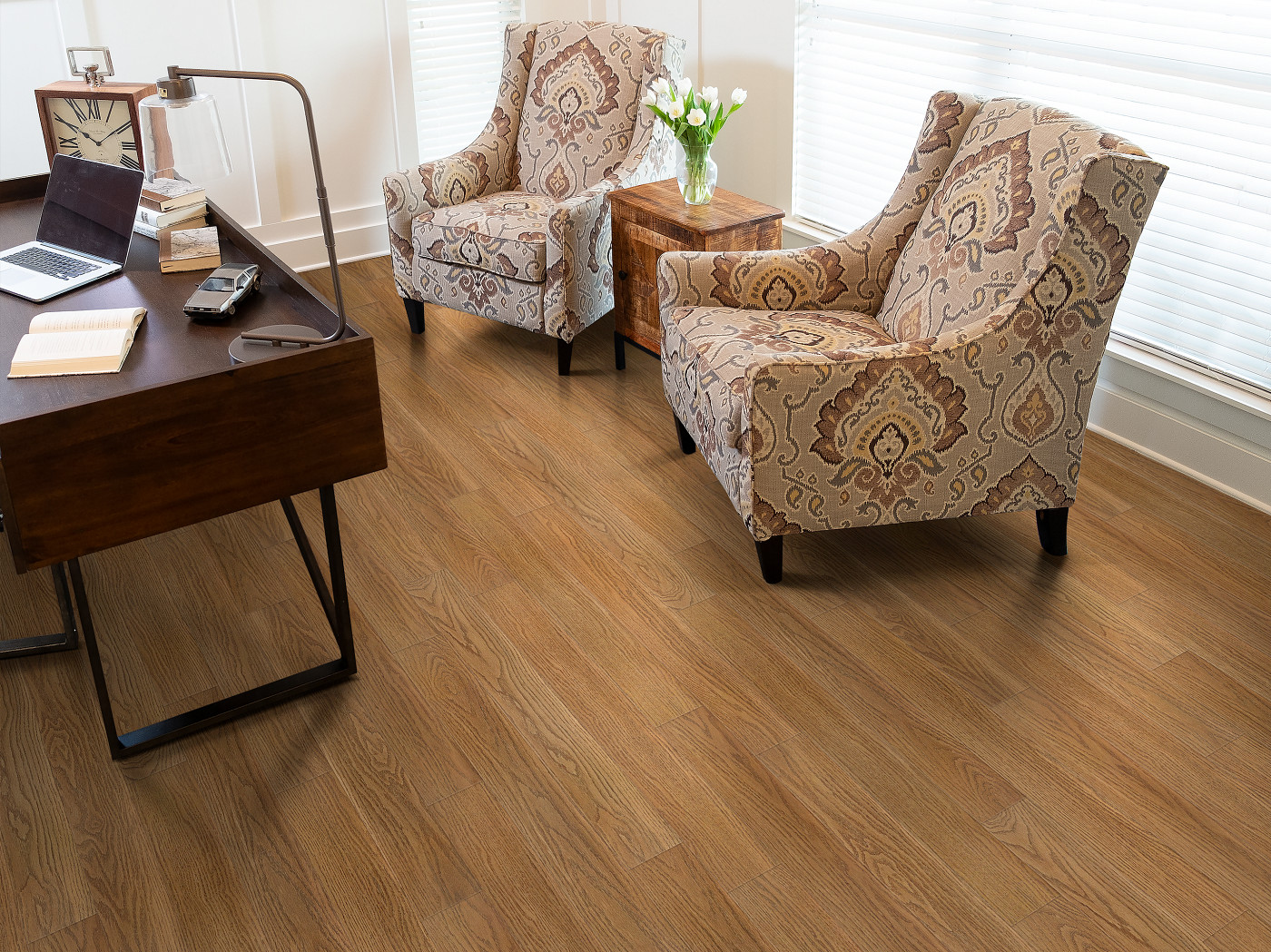 Gunstock Oak flooring, shown in a room