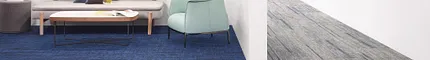 Contemporary Lounge with Gray and Blue Commercial Carpet Tile Flooring Establish in Interaction + Clear + Network and Convene in Clear Network + Clear Interaction