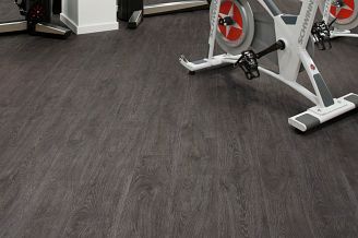 Coretec vinyl flooring in an exercise room 