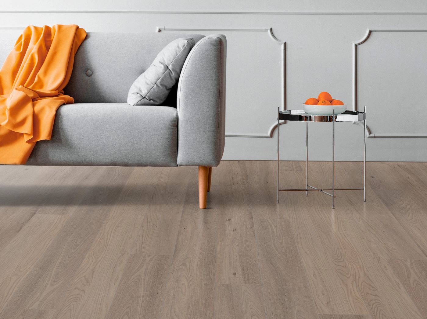 London Elm flooring, shown in a room