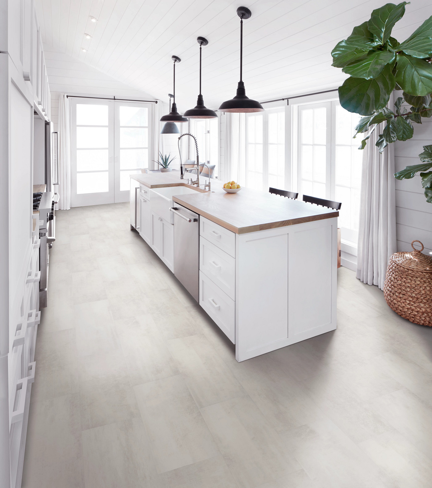 Linen flooring, shown in a room