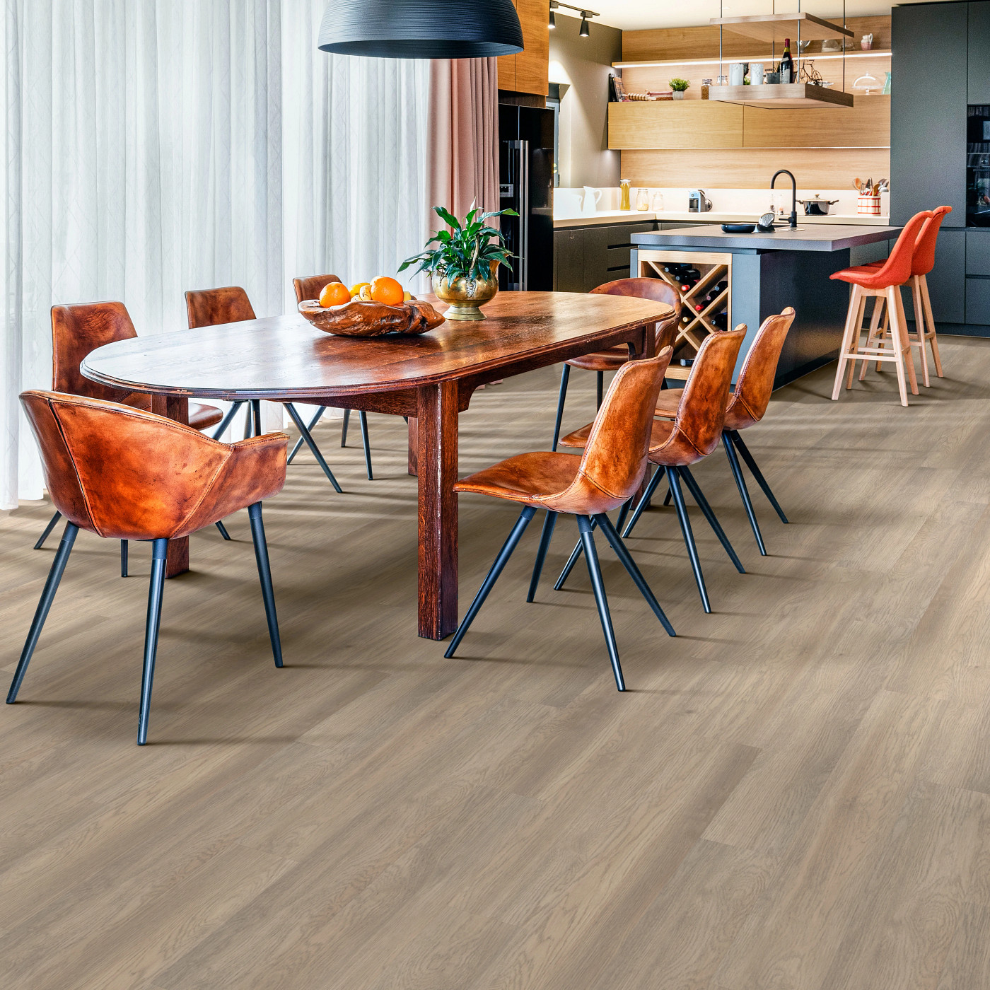 Willow Oak flooring, shown in a room
