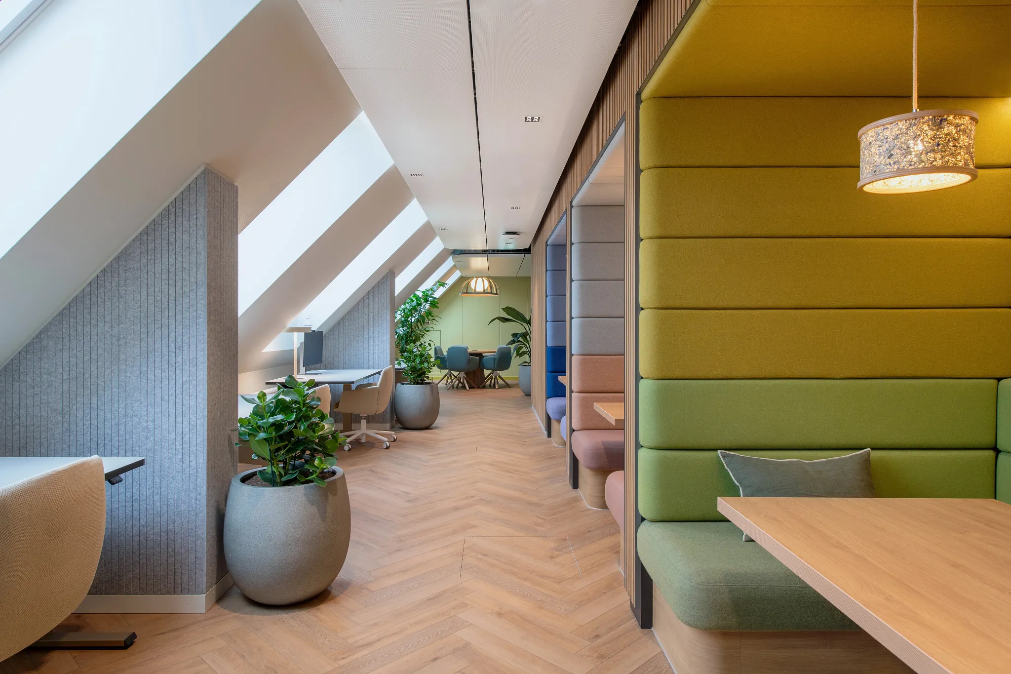 Office Project with LVT Coretec Herringbone Floors