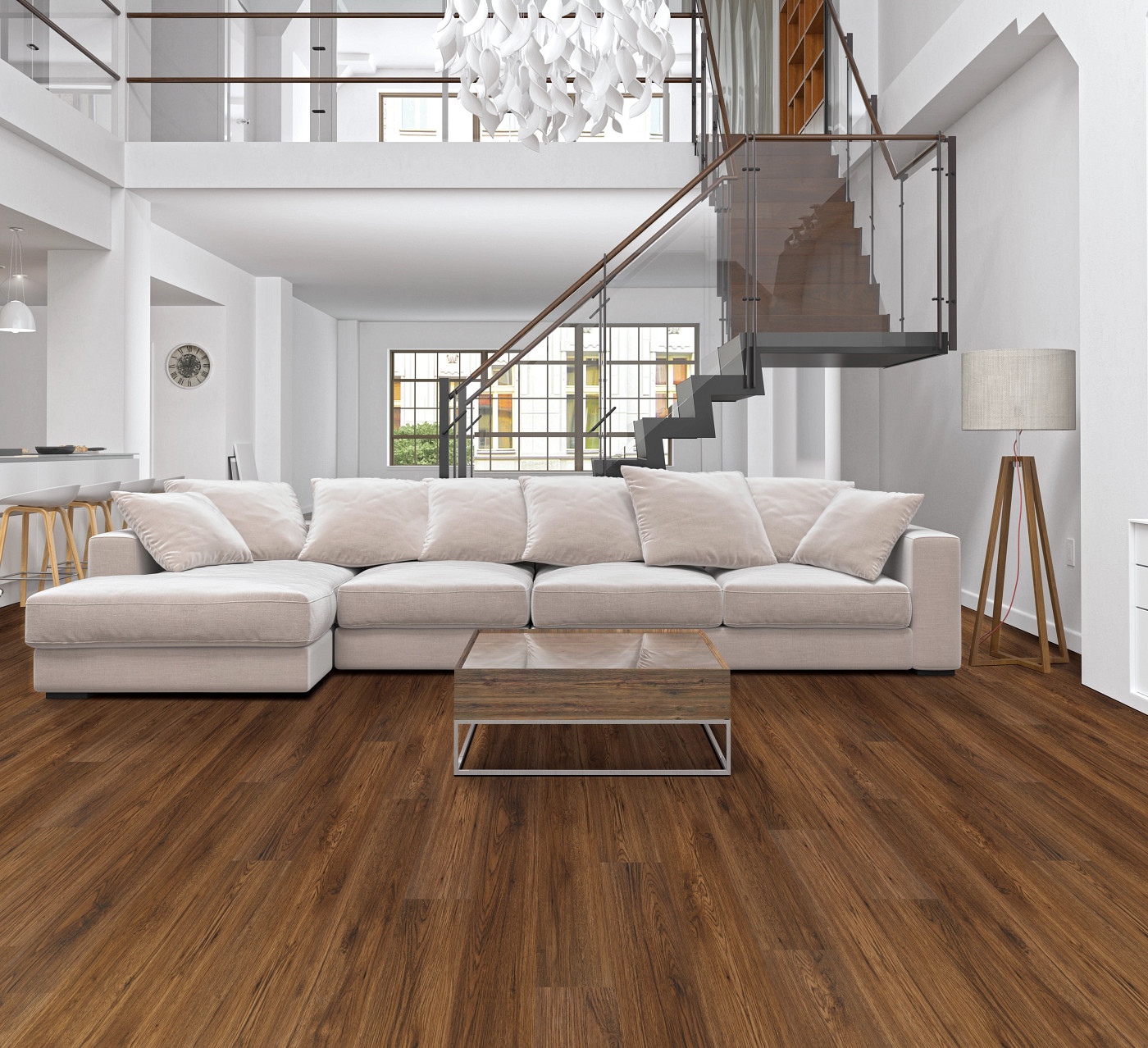 Fidalgo Oak flooring, shown in a room