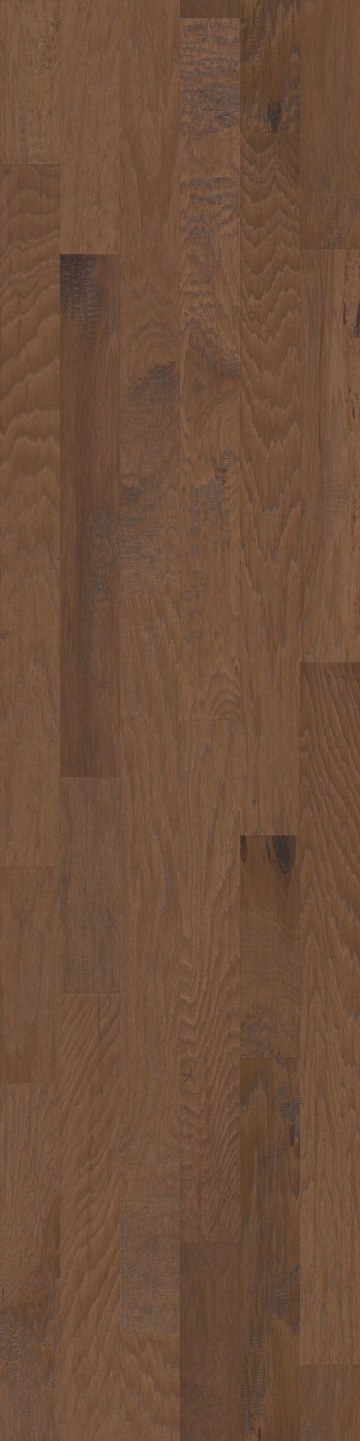 Pebble Hill Hickory 5 engineered hardwood flooring in Weathered Saddle finish, 5 inches wide, hickory material
