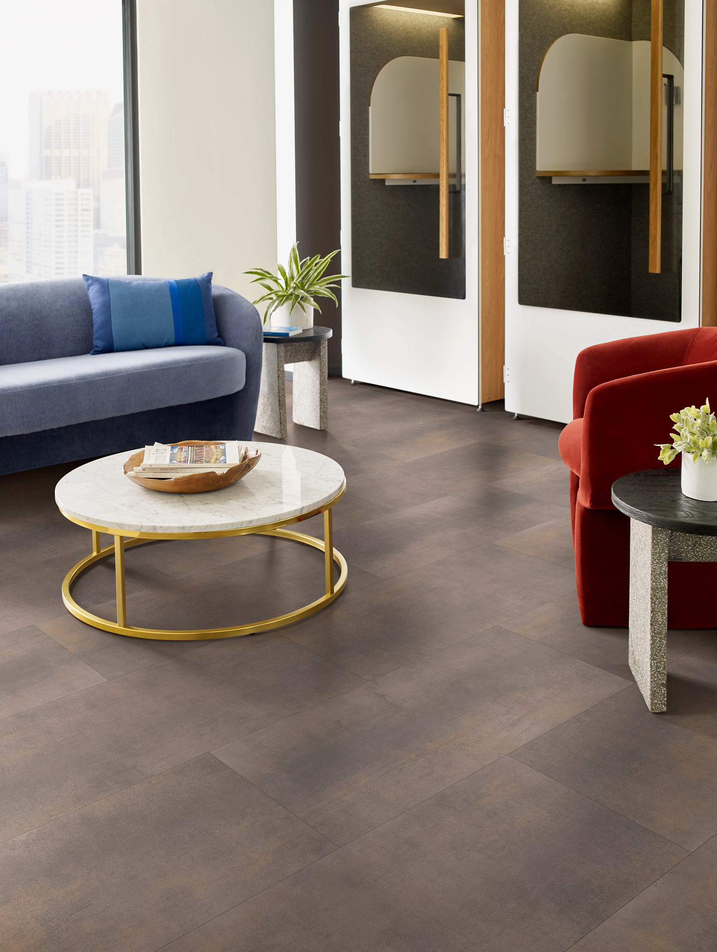 Torch flooring, shown in a room
