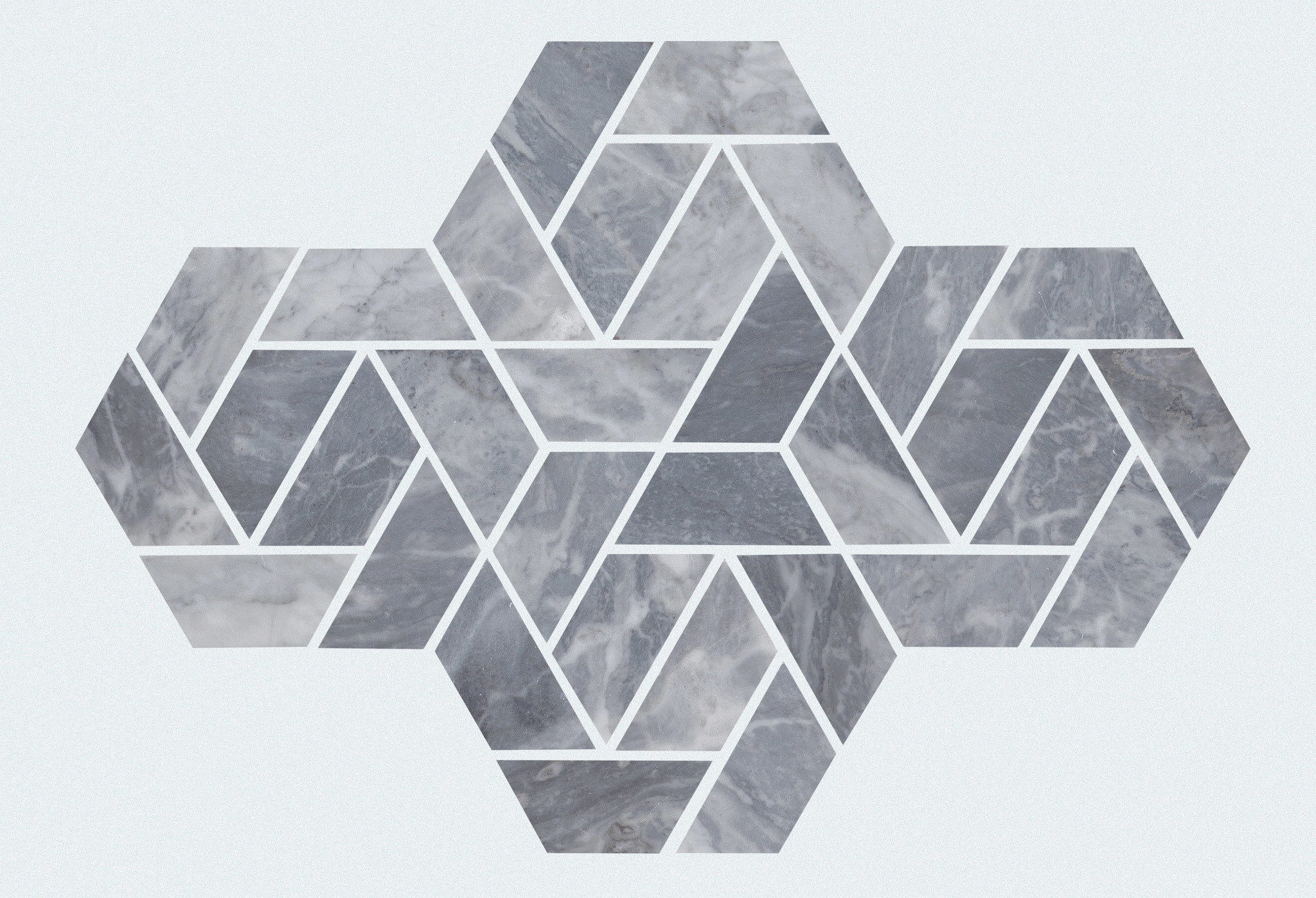 CHATEAU DOUBLE HEXAGON MOSAIC BARDIGLIO CLOUD MAIN