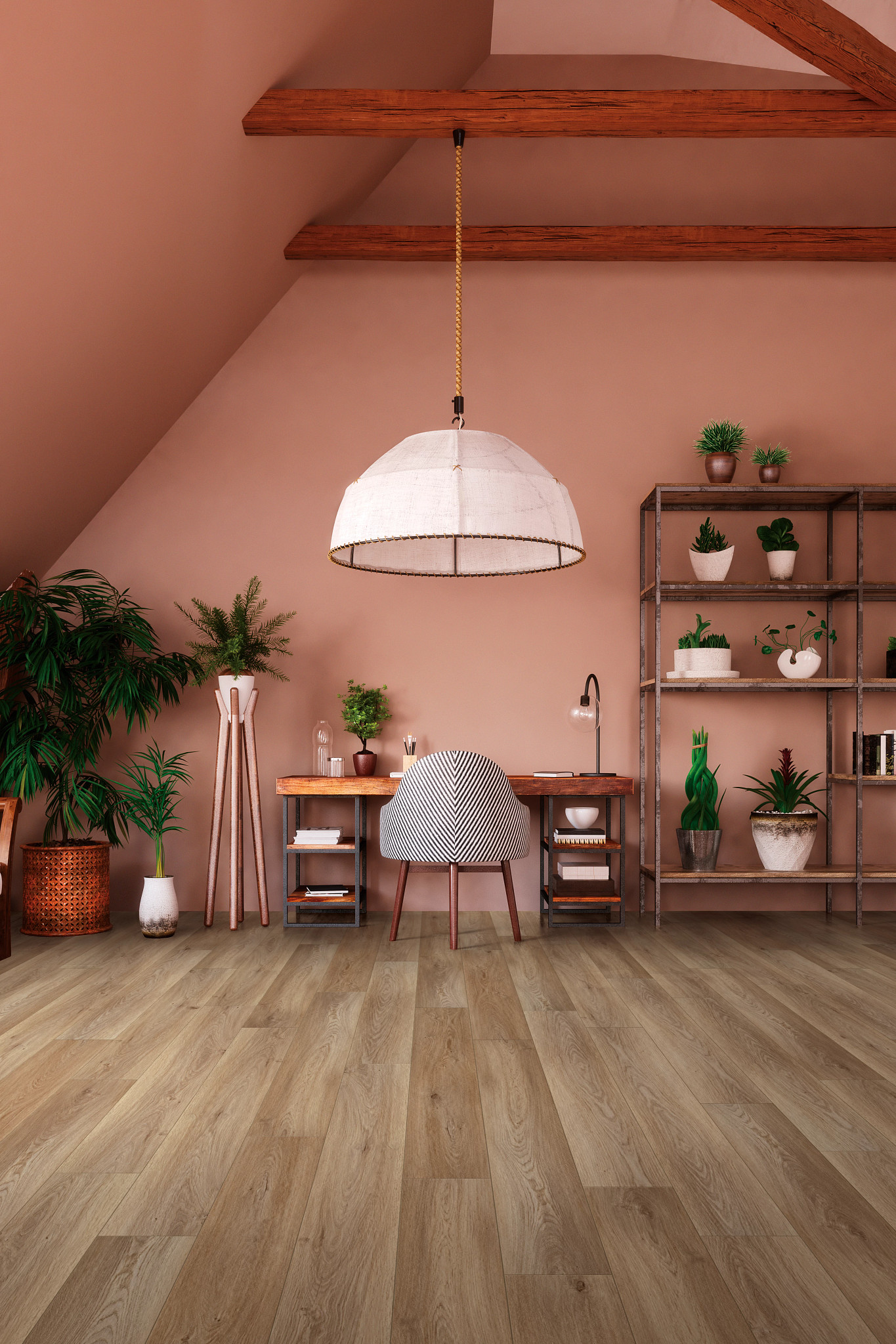 Wiltshire Oak flooring, shown in a room
