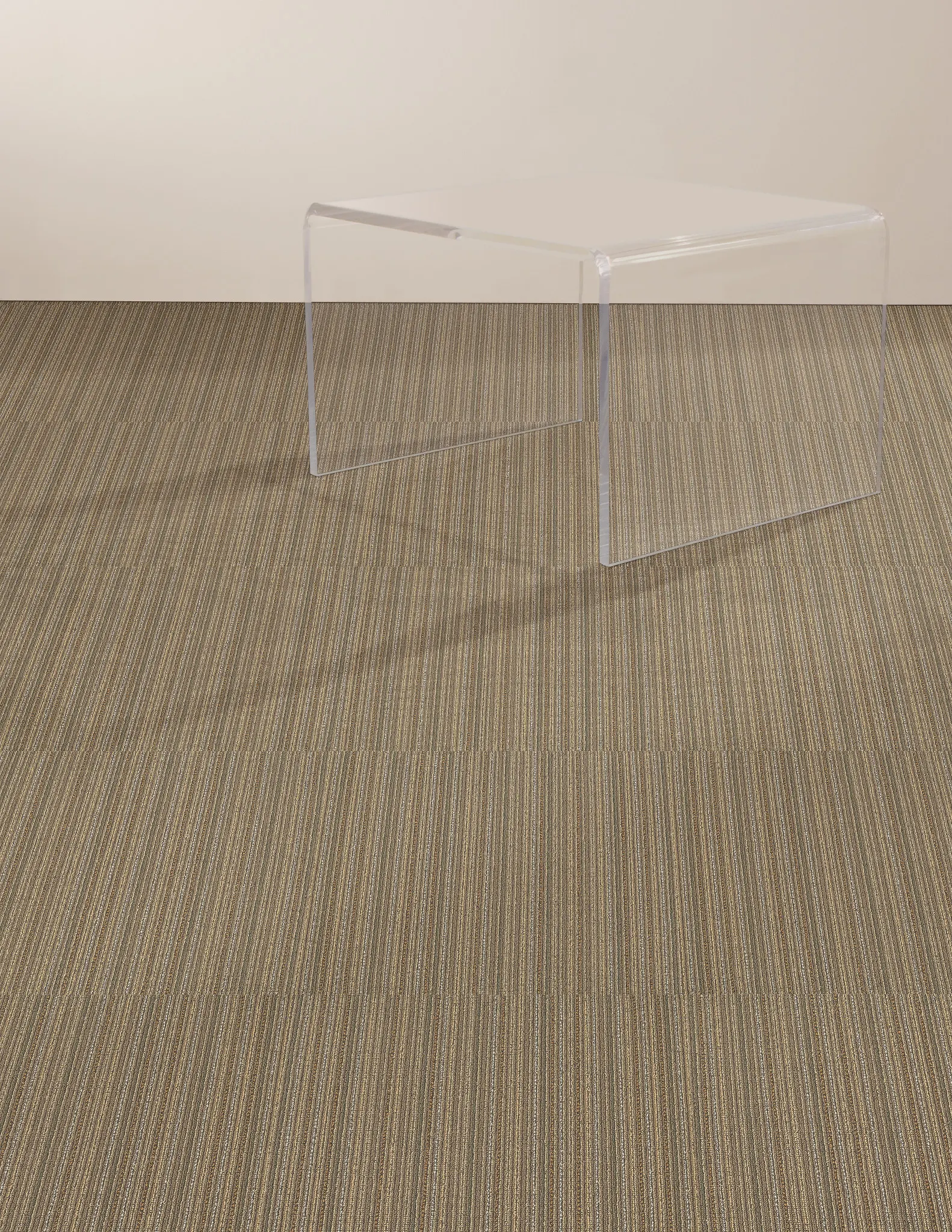 Neutral Striped Commercial Carpet Tile in Modern Room Scene