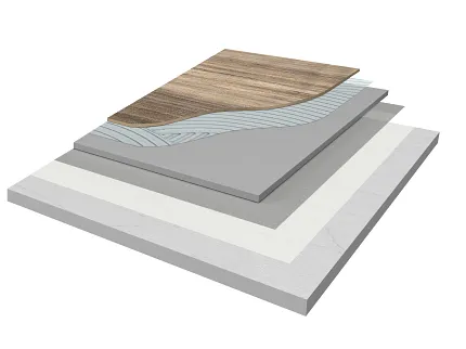 Durable hard surface flooring with advanced construction Multi-layer construction of hard surface flooring