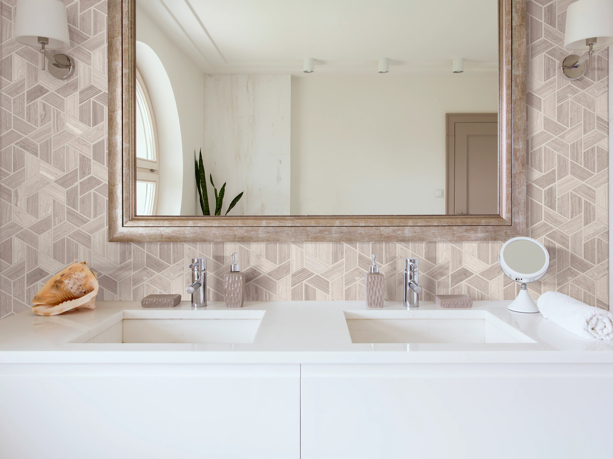 CHATEAU DOUBLE HEXAGON MOSAIC ROCKWOOD ROOM