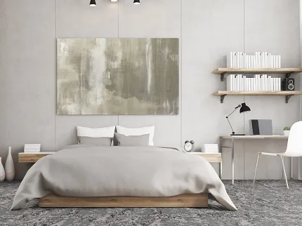 Contemporary bedroom design with stylish grey flooring CT64079 (Installed Ashlar)