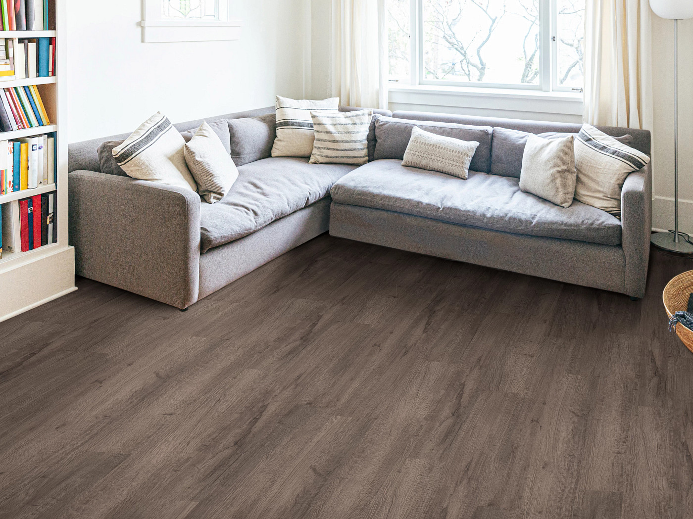 Dusk flooring, shown in a room