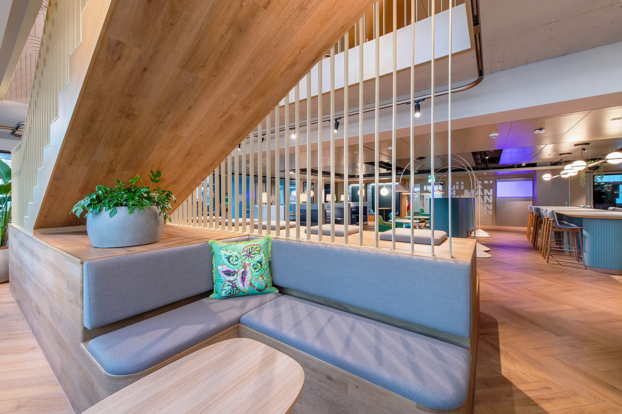 Office Project with LVT Coretec Herringbone Floors