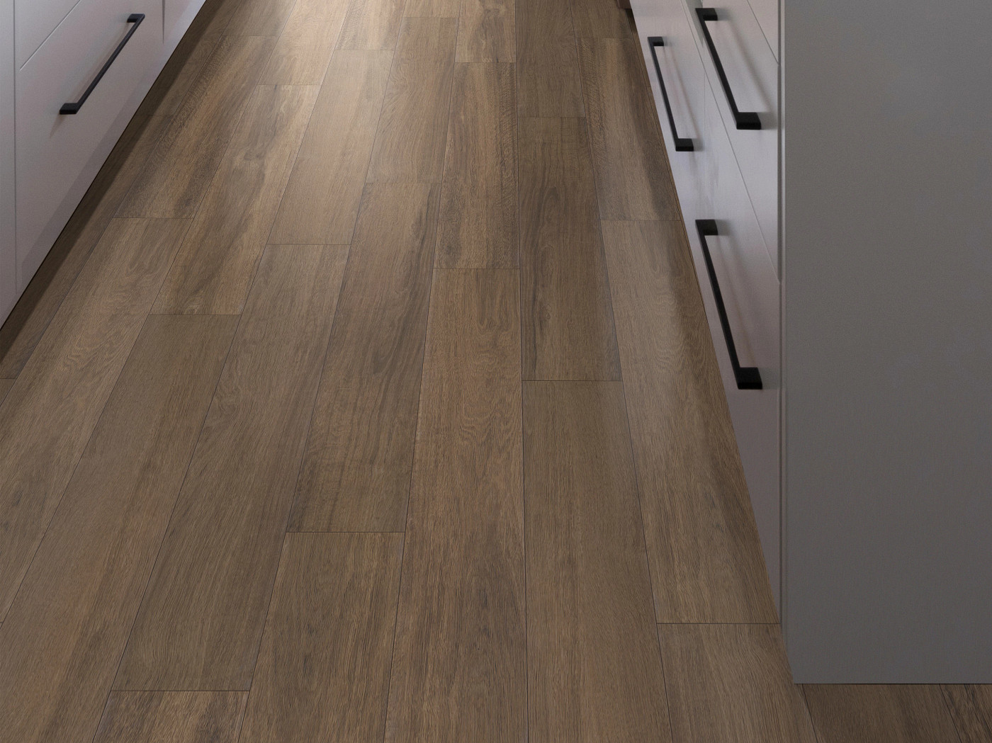 Cordovan flooring, shown in a room