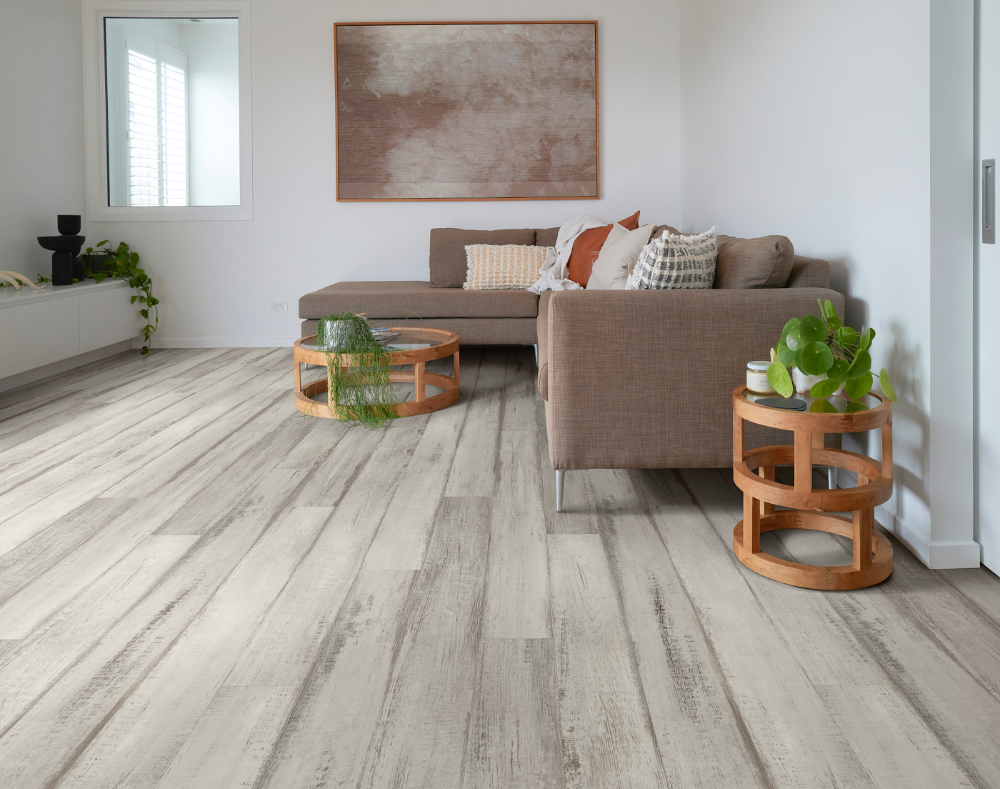 Fresh Driftwood flooring, shown in a room