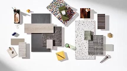 Porcelain tile options for educational facilities Porcelain design guide with assorted tile samples for K-12 and higher education