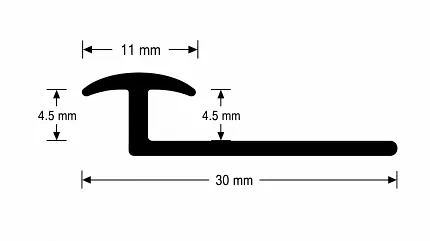 Durable flooring transition strip for seamless installation Flooring transition strip dimensions 11x30 mm