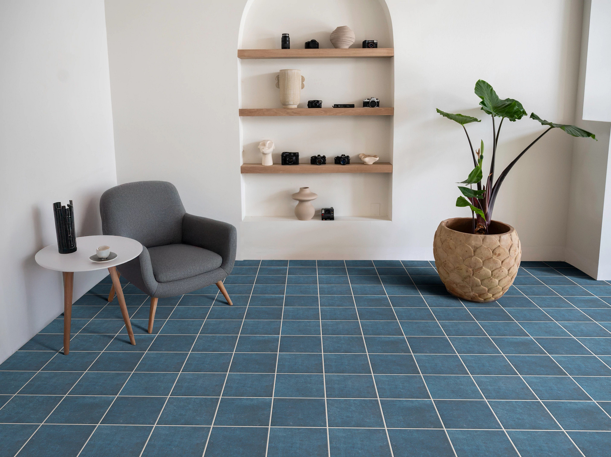 BLOOMS SOLID STORMY SEA ROOM