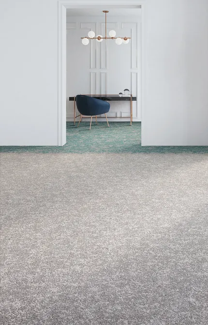 Education Facility with Commercial Carpet Tile in Gray, Green, and Yellow Patterns