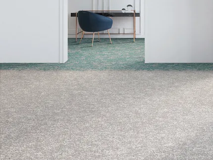 Education Facility with Commercial Carpet Tile in Gray, Green, and Yellow Patterns Plains in Meadow + Earth and Landing in Distant + Opulent and Landing Edge in Distant Birch + Distant Meadow + Opulent Earth