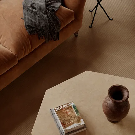Stylish textured flooring for modern living spaces Cozy living room with brown sofa and textured flooring