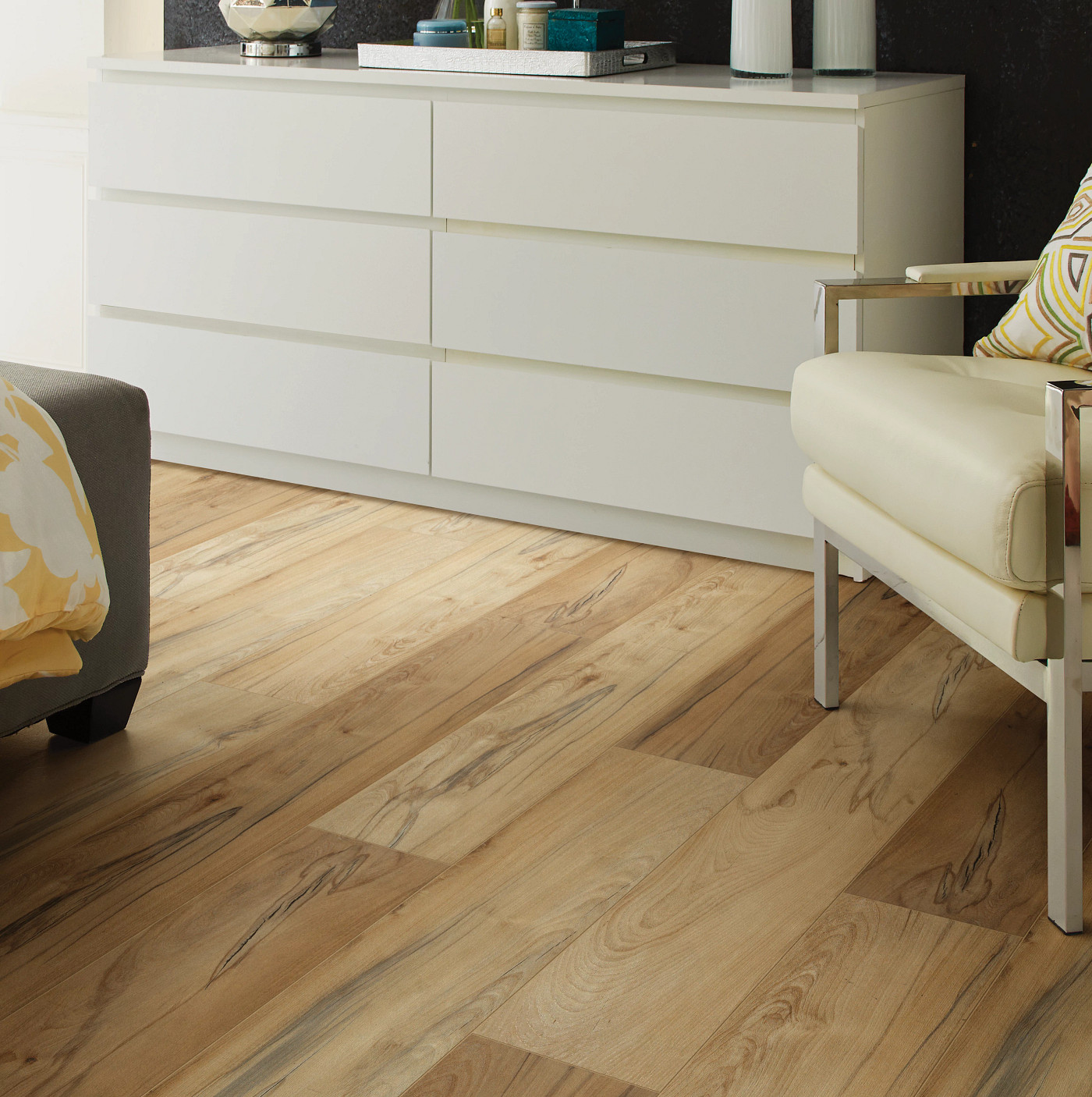 Imperial Beech flooring, shown in a room