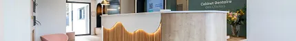 Stylish herringbone flooring in contemporary office design Modern dental office with herringbone wood flooring