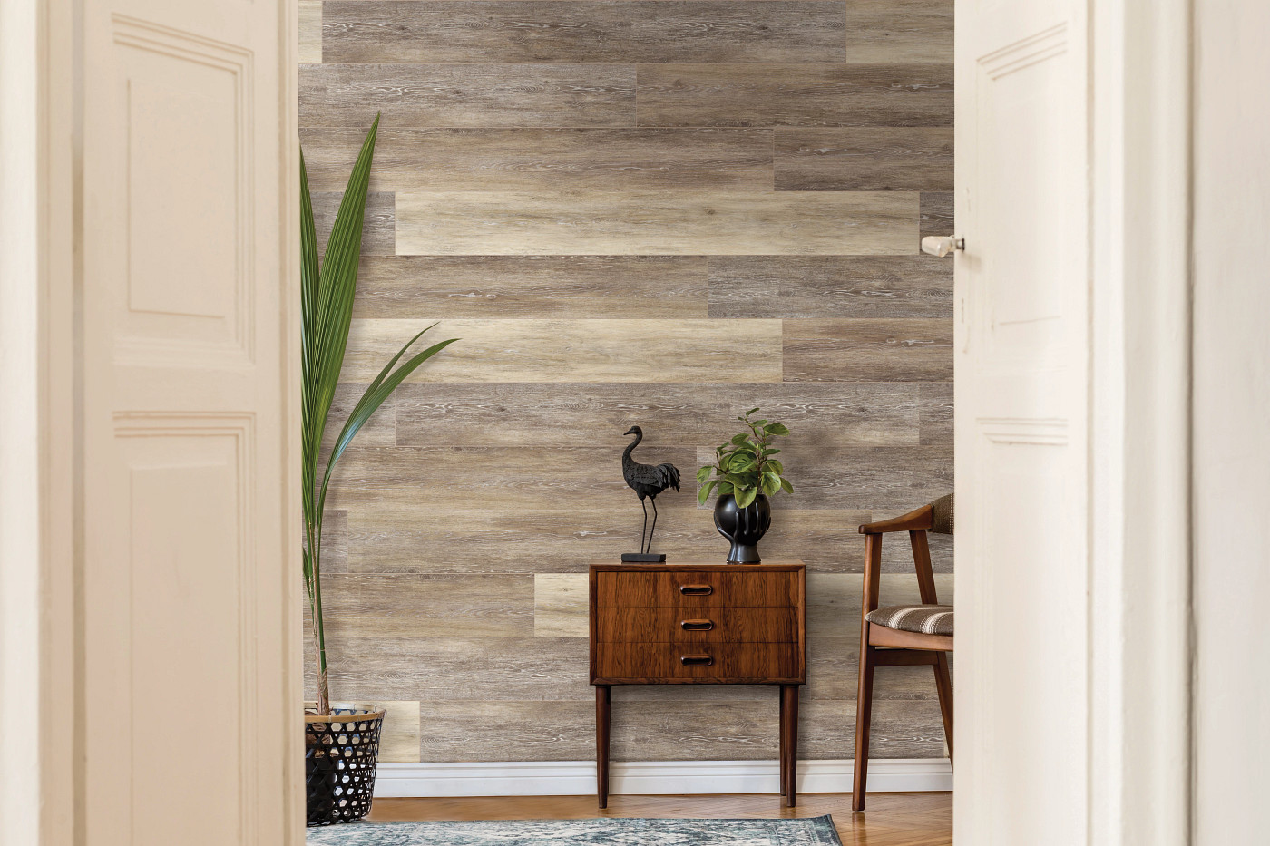 Twilight Oak flooring, shown in a room