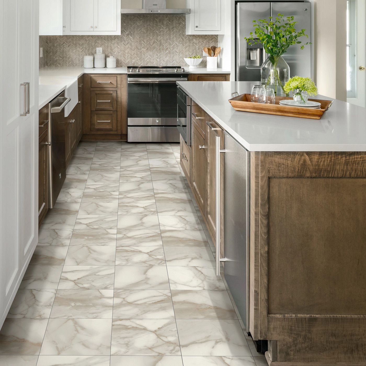 Aurora flooring, shown in a room