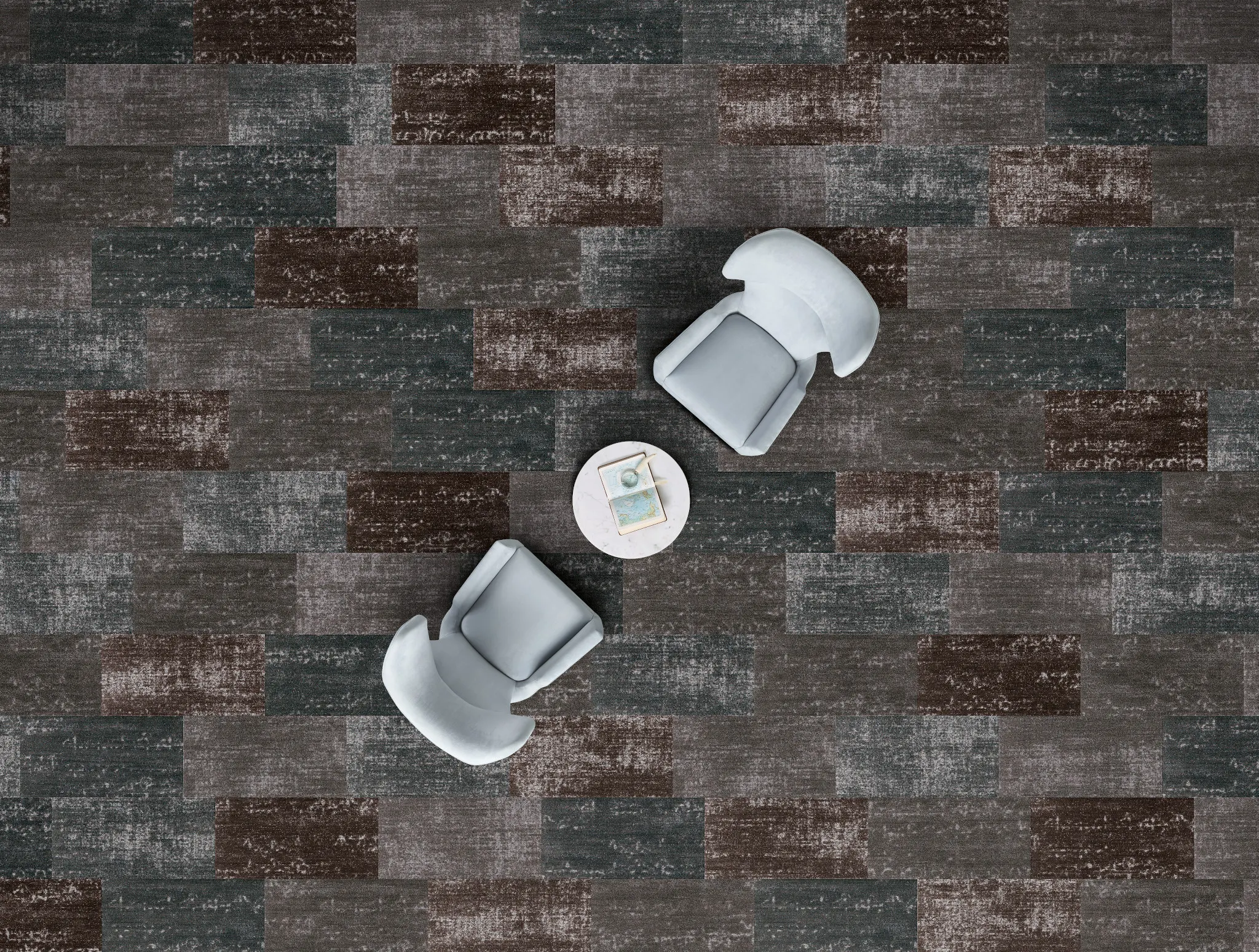 Rethread in Vintage Grey + Heritage Blue and Ornate in Vintage Grey + Brocade + Heritage Blue