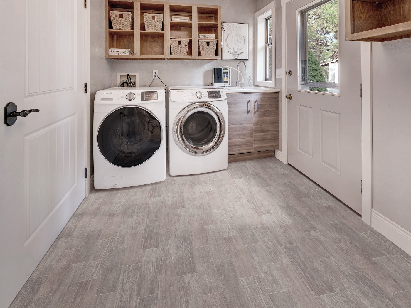 Leo flooring, shown in a room