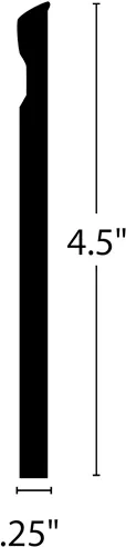 Flooring profile with dimensions 4.5x0.25 inch