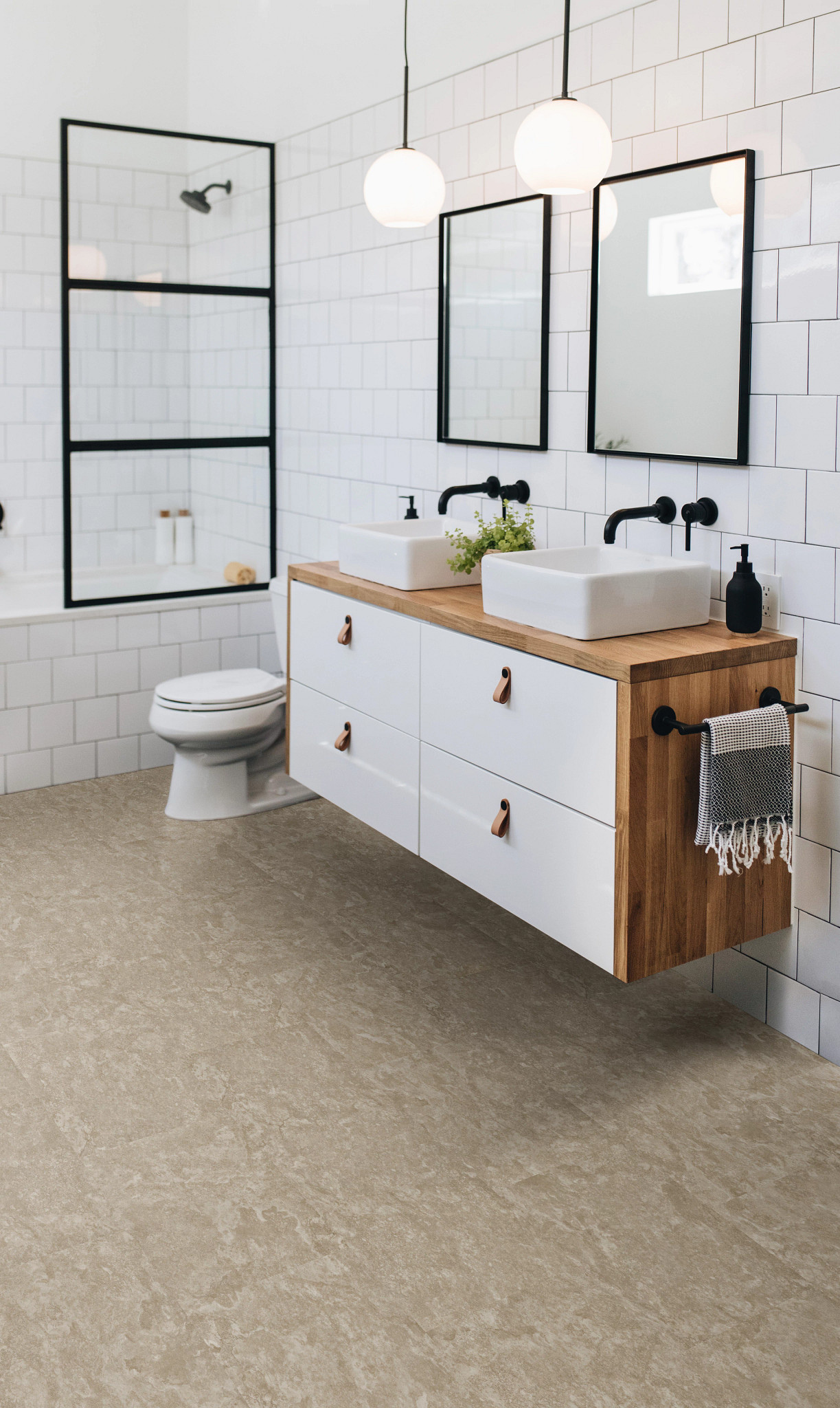 Bisque flooring, shown in a room