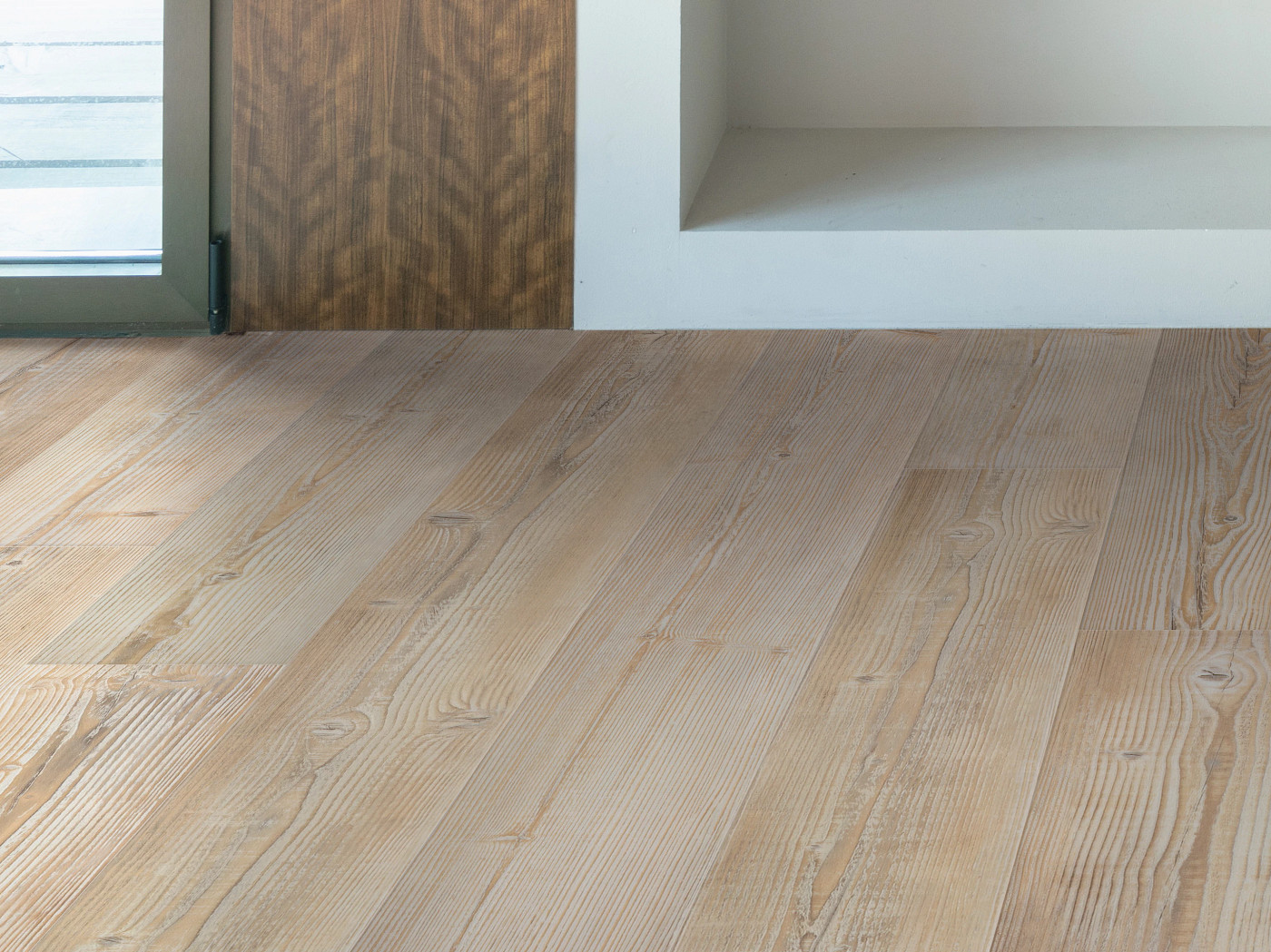 Sunlit Pine flooring, shown in a room
