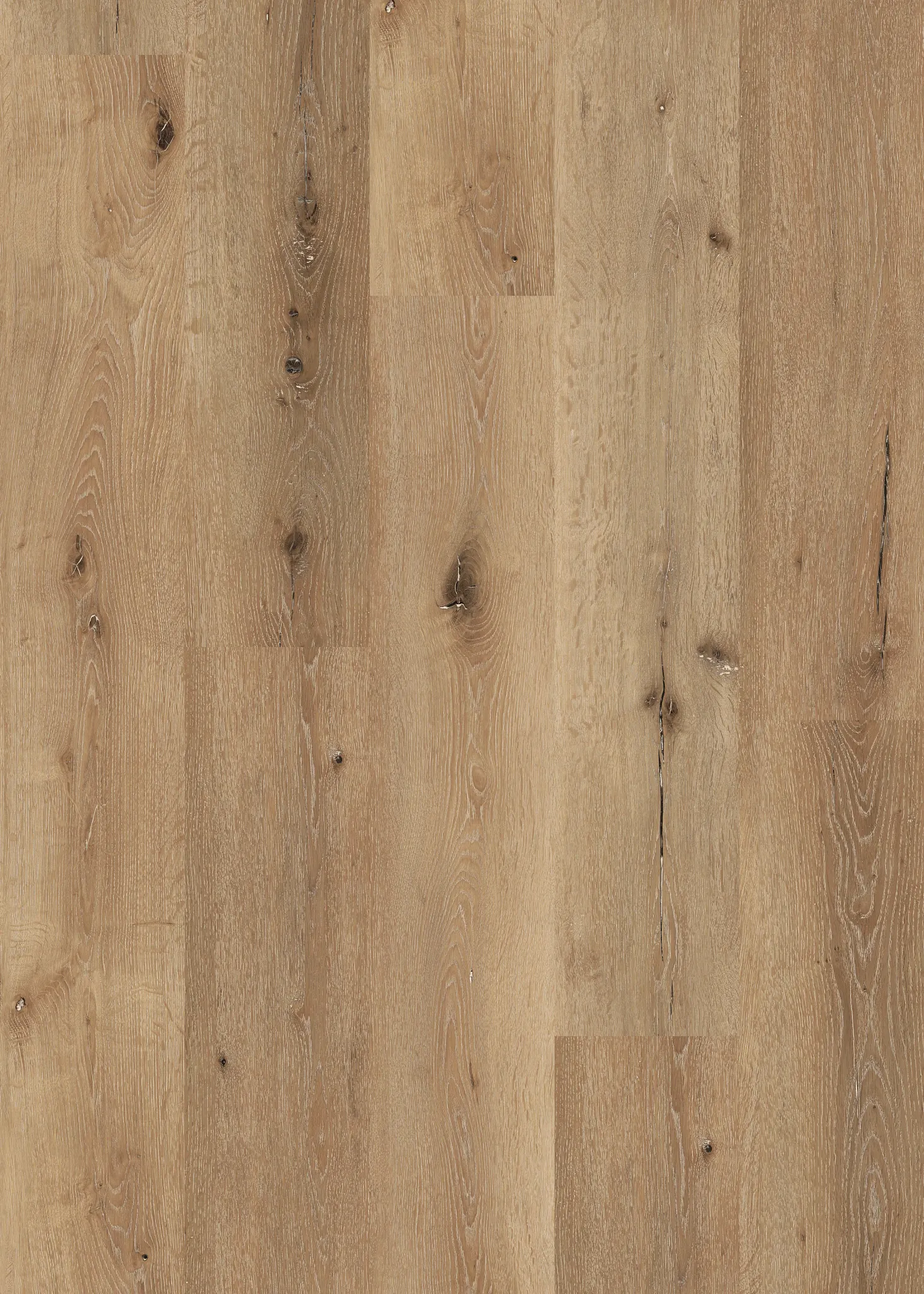 Light brown wood look luxury vinyl plank flooring with natural grain and knot details