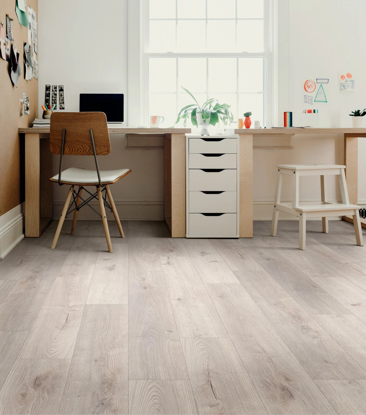 Office with laminate flooring