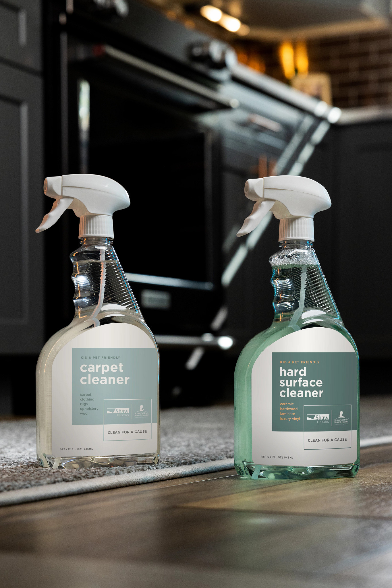 Hard and soft surface leaners presented on the floor