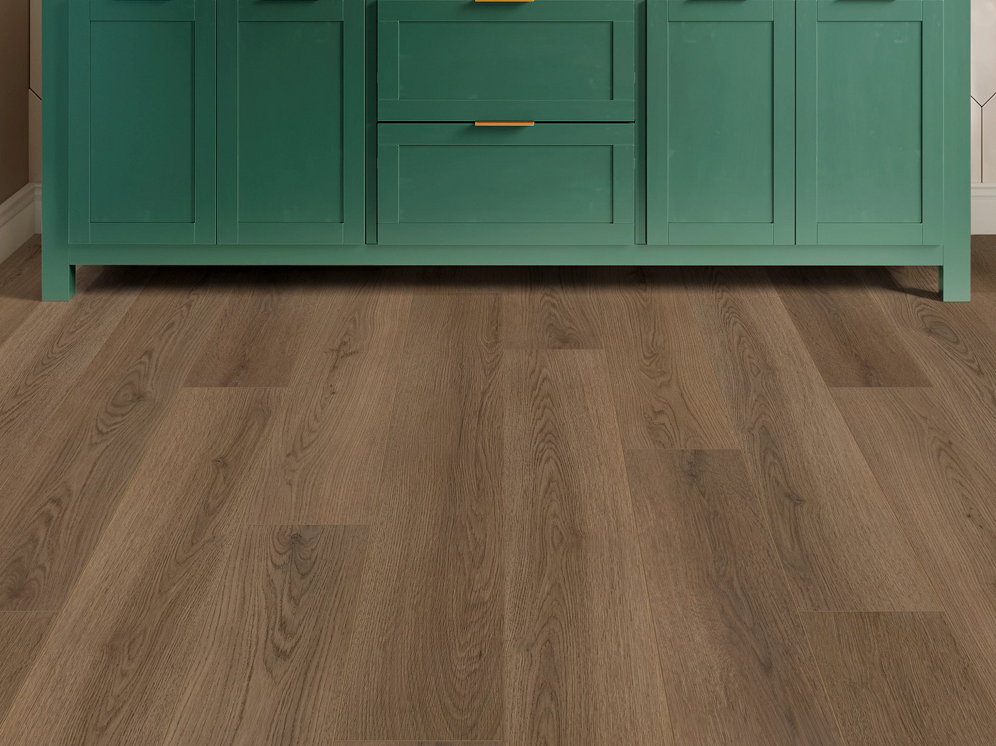 Mocha flooring, shown in a room