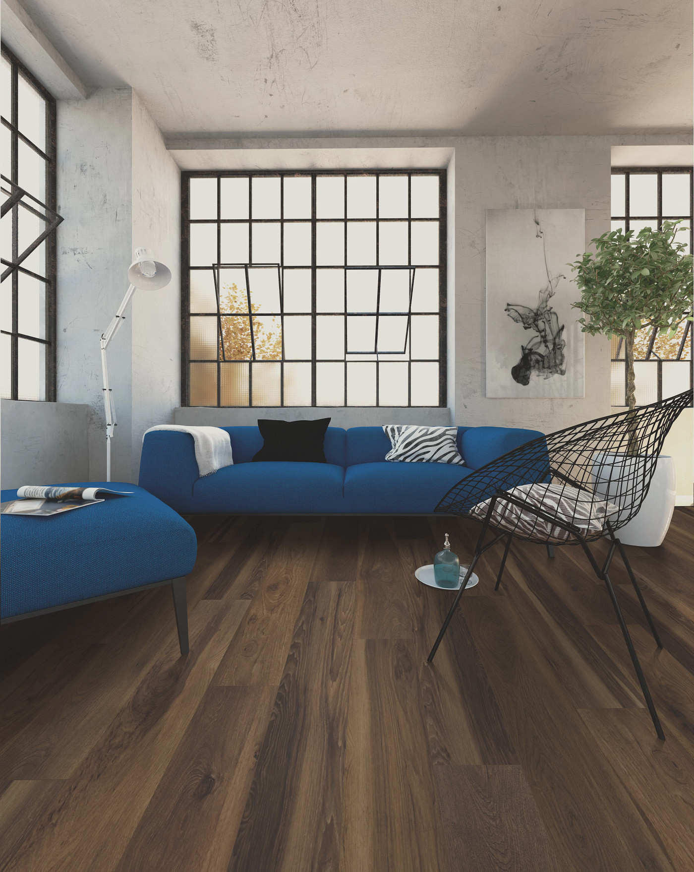 Blended Umber flooring, shown in a room