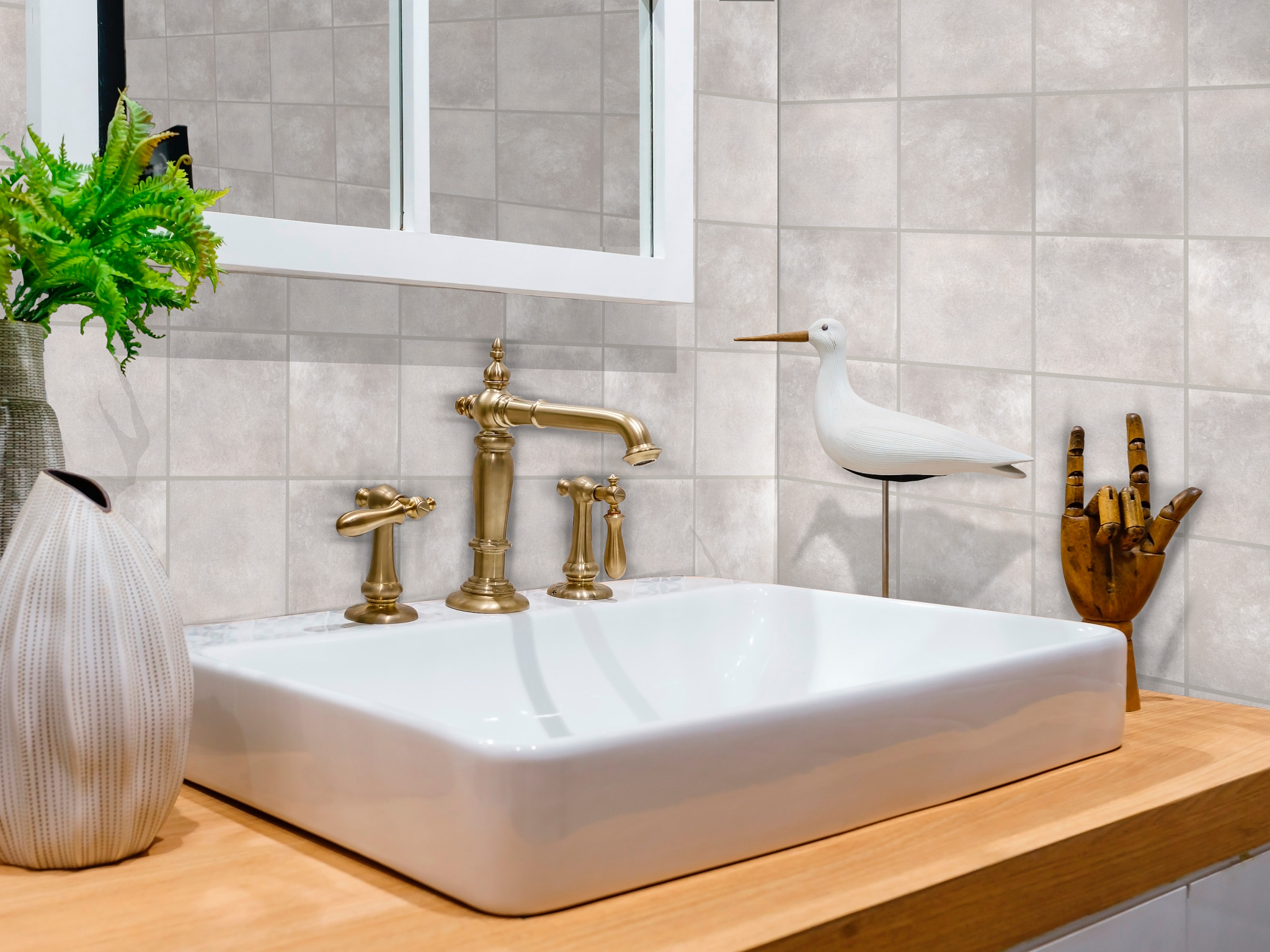 HALFTONE 8X8 GLOSS GREY VETIVER ROOM