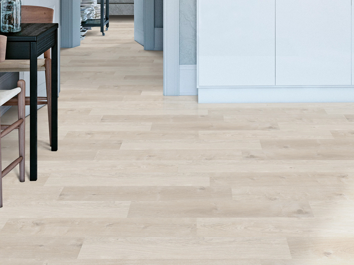 Warm Ash flooring, shown in a room