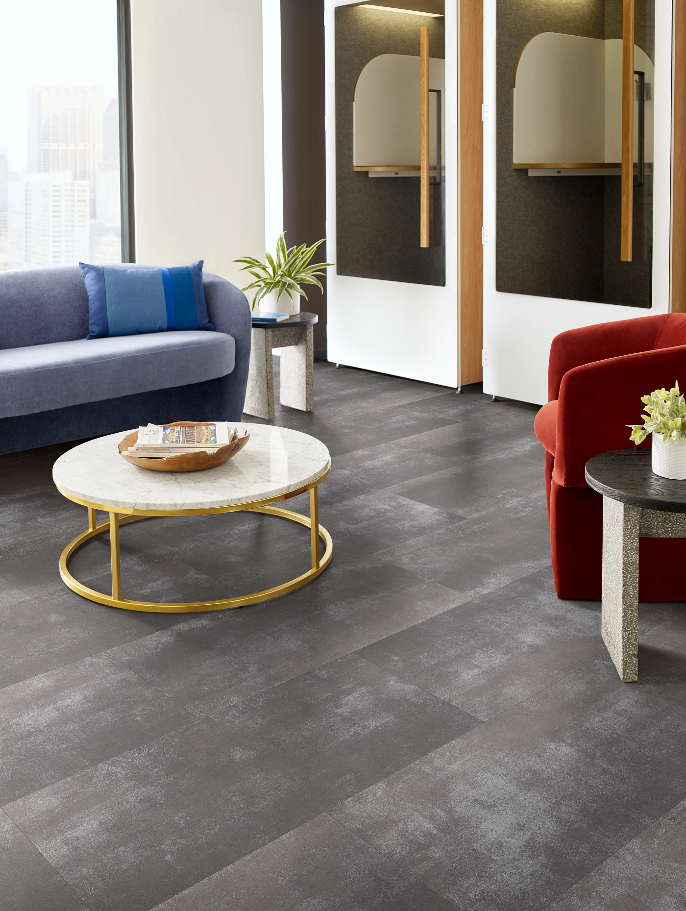Welder flooring, shown in a room