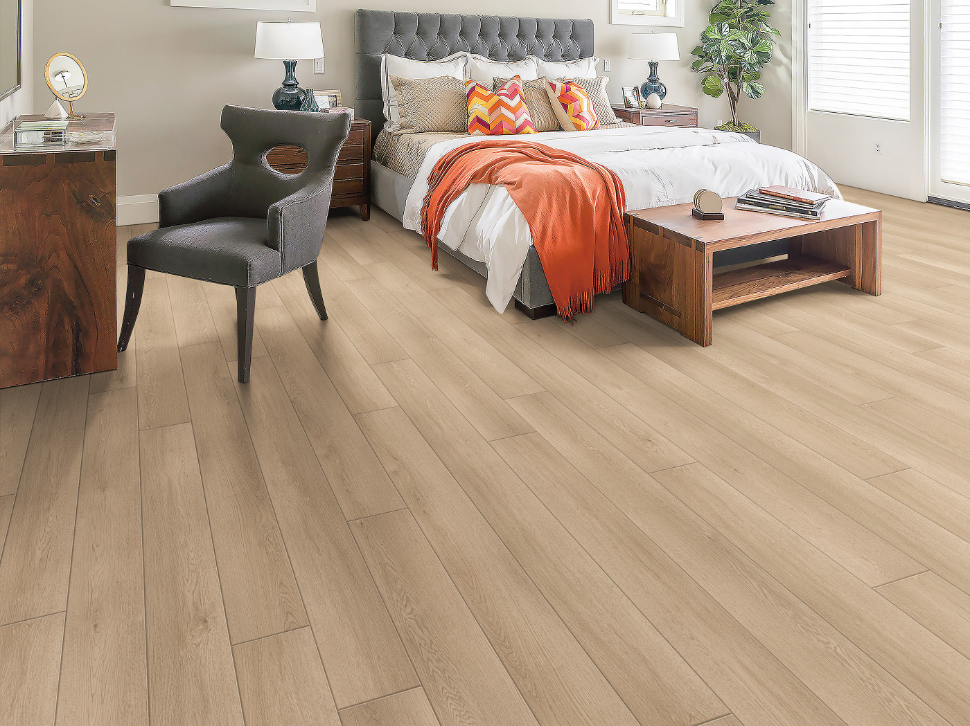 Honey Gold flooring, shown in a room