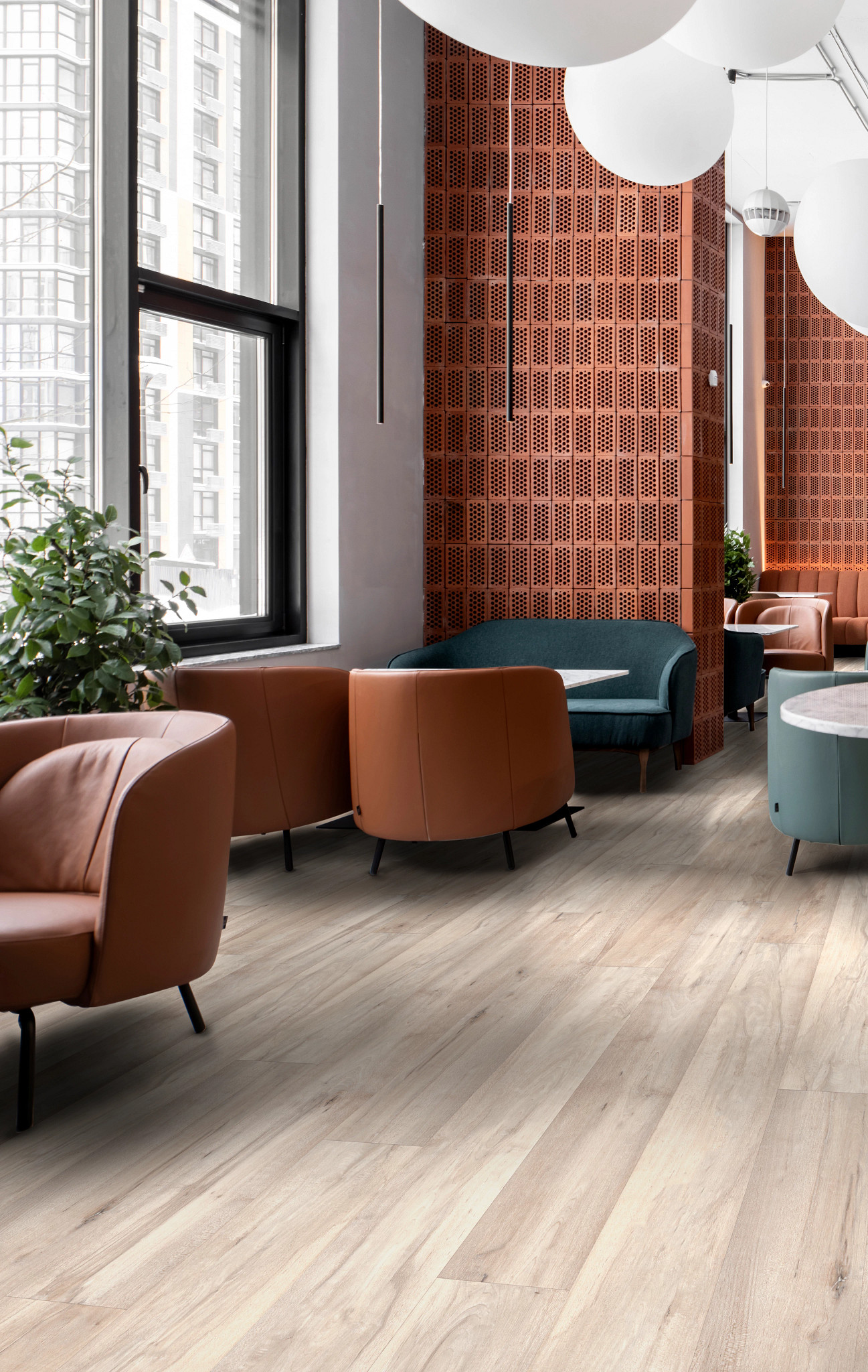 Lawrence Maple flooring, shown in a room